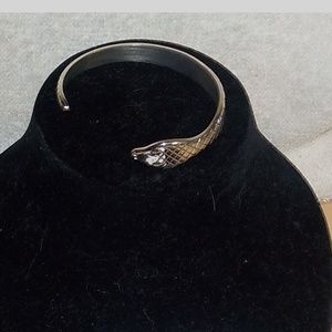 Kendra Phillip Silver Tone Snake Cuff Bracelet